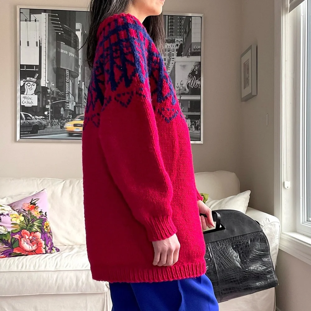 Chunky knit fairisle sweater - Picture 4 of 10